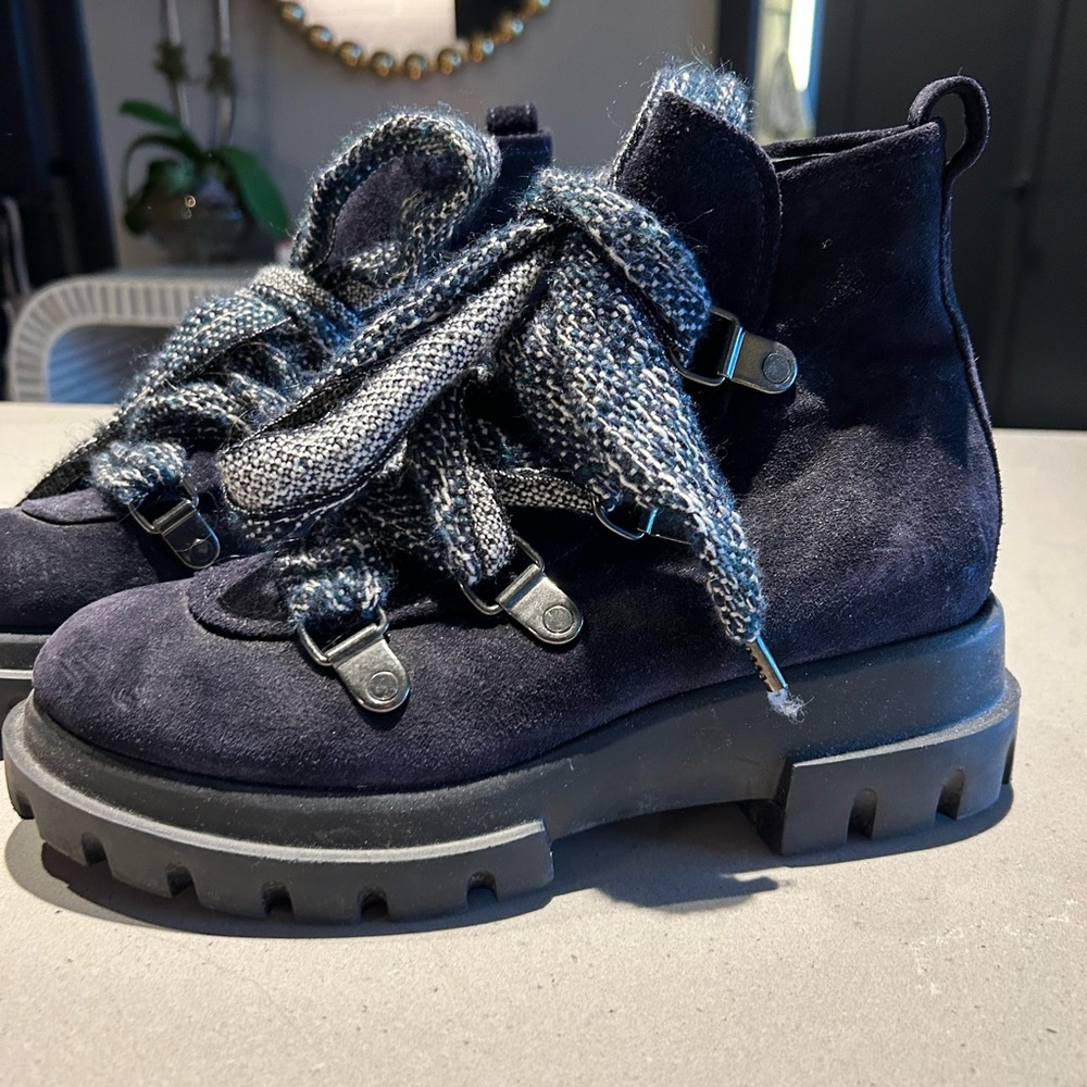AGL Navy Suede Ankle Boot